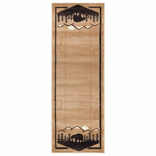 United Weavers Of America 2 ft. 7 in. x 7 ft. 4 in. Cottage Treetops Runner Rug, Beige 2055 41226 28C